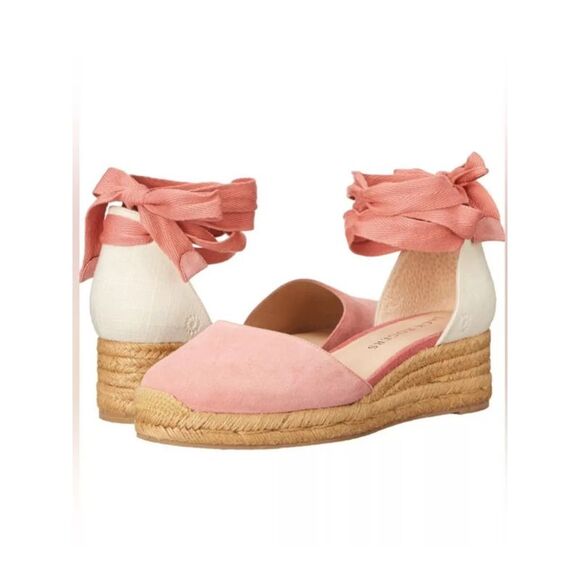 JACK ROGERS Shoes - JACK ROGERS Womens Pink 1" Platform Palmer Wedge Espadrille Shoes 9.5 M
